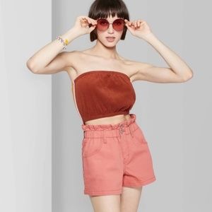 Wild Fable Salmon Paper-bag High Waisted Shorts M